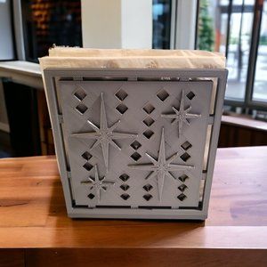Midcentury Modern Retro Style Starburst Napkin Holder Kitchen Decor MCM Silver